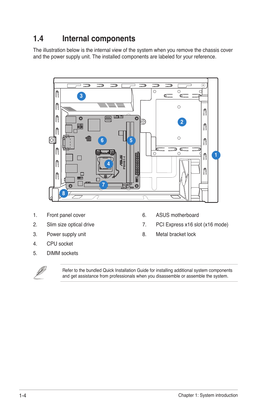 4 internal components, Internal components -4 | Asus S2-P8H61E User Manual | Page 12 / 80