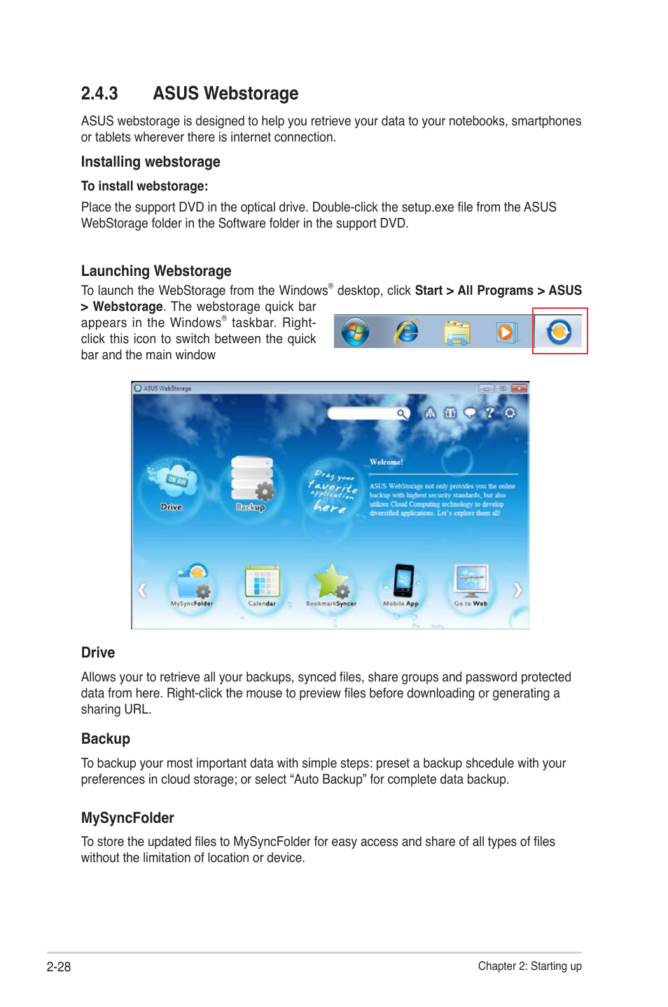 3 asus webstorage, Asus webstorage -28 | Asus S2-P8H61E User Manual | Page 44 / 80