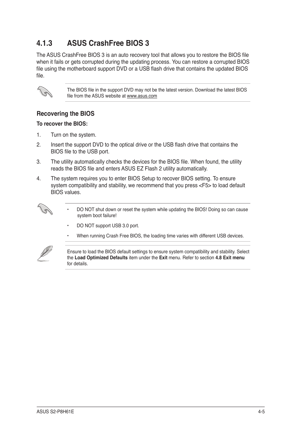 3 asus crashfree bios 3, Asus crashfree bios 3 -5 | Asus S2-P8H61E User Manual | Page 59 / 80