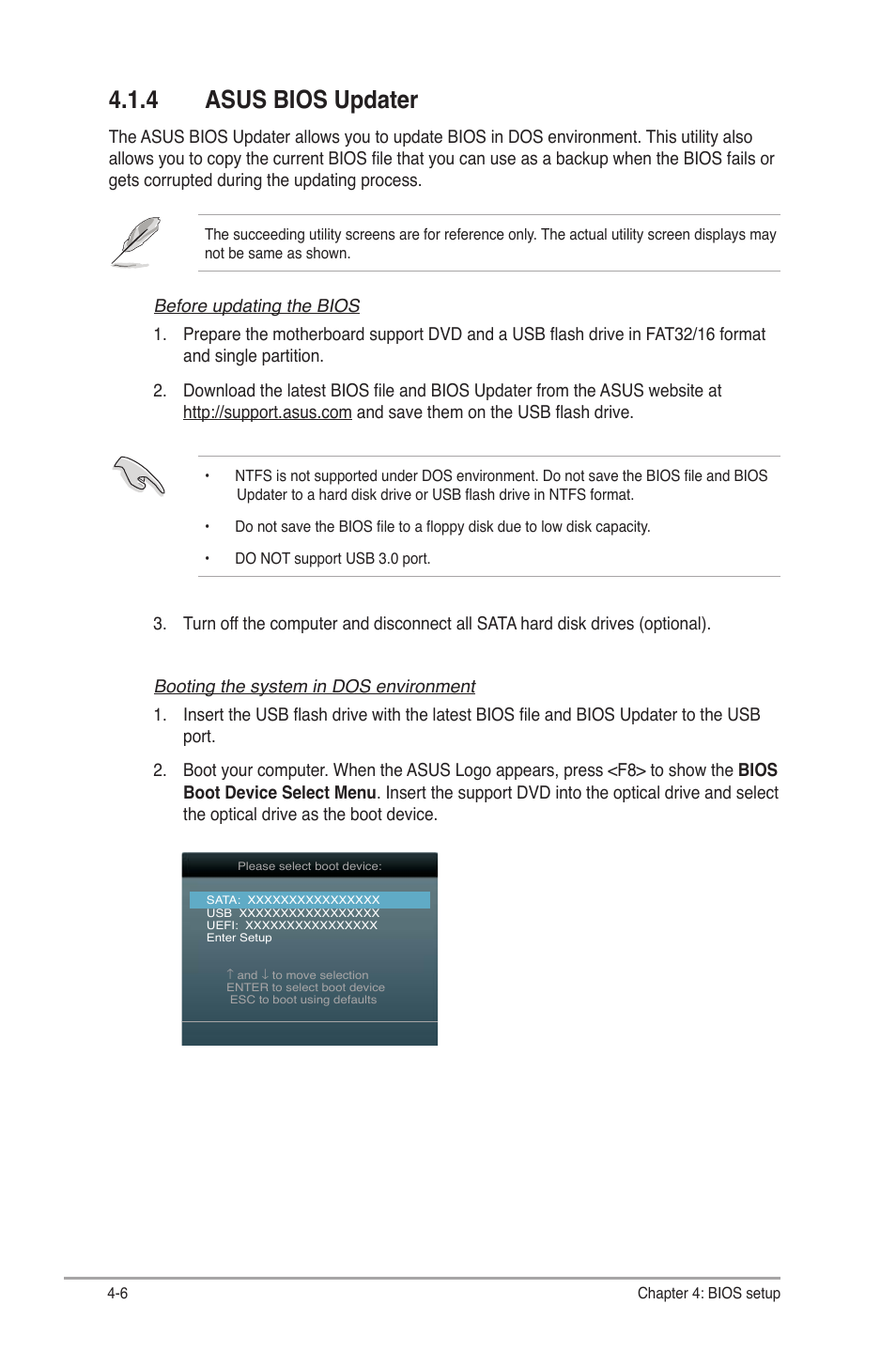 4 asus bios updater, Asus bios updater -6 | Asus S2-P8H61E User Manual | Page 60 / 80