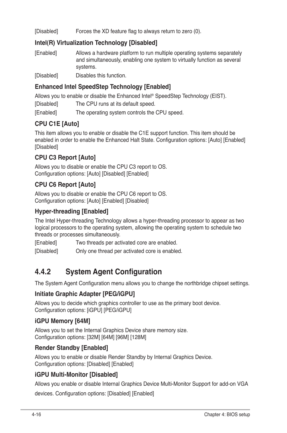 2 system agent configuration, System agent configuration -16 | Asus S2-P8H61E User Manual | Page 70 / 80