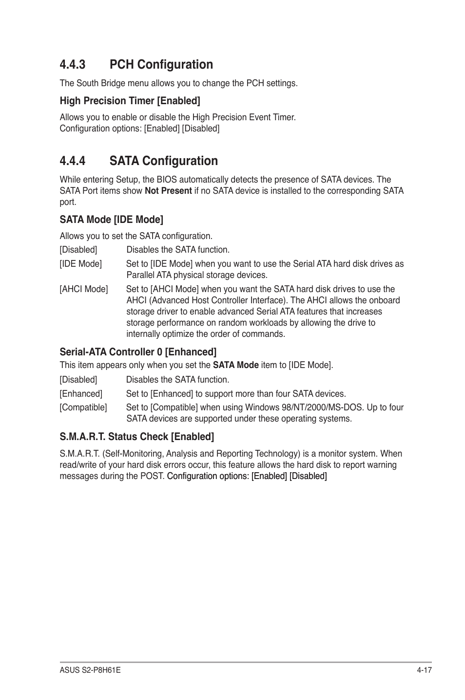 3 pch configuration, 4 sata configuration, Pch configuration -17 | Sata configuration -17 | Asus S2-P8H61E User Manual | Page 71 / 80