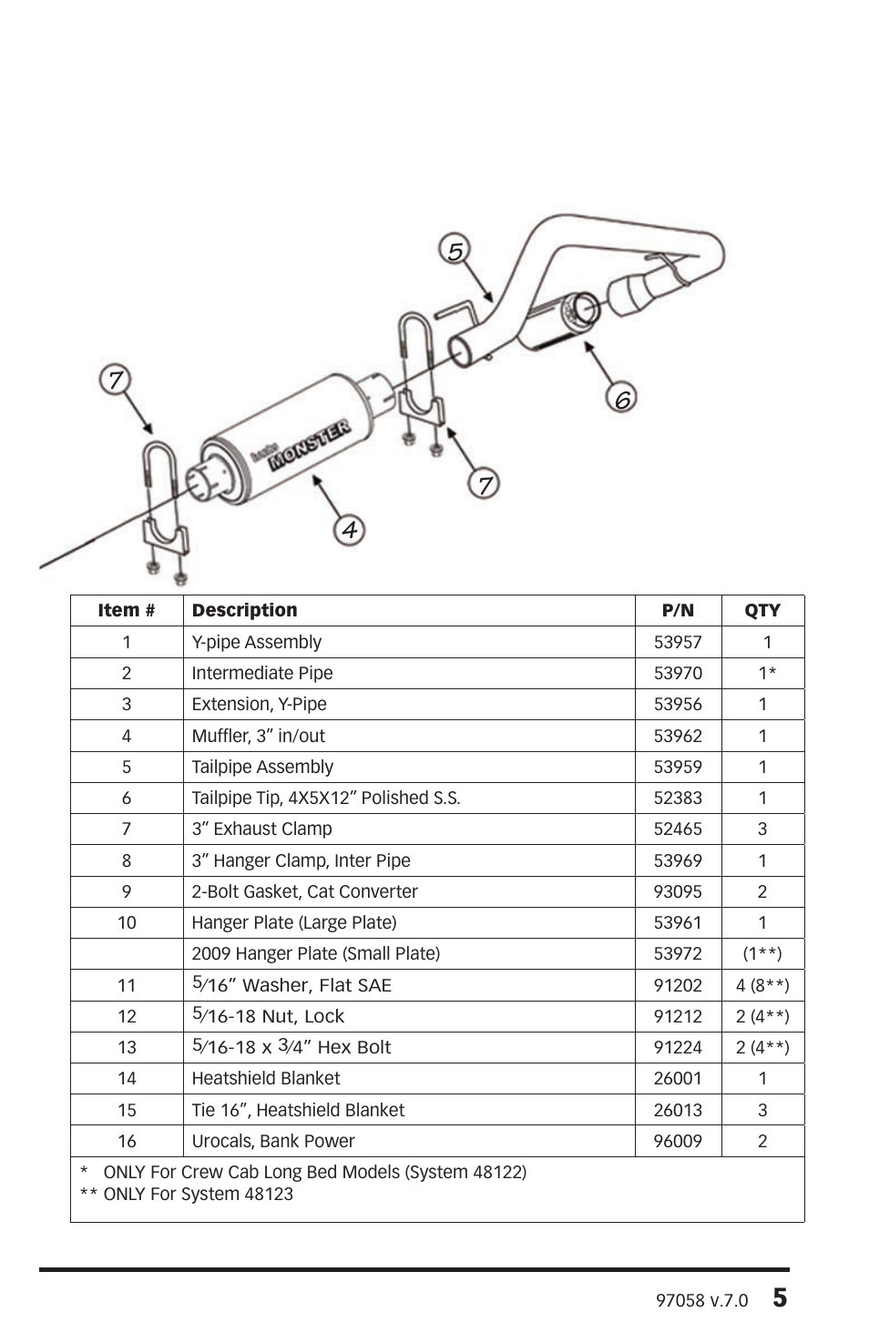 Banks Power Nissan Trucks: (Gas ’04 - 11 5.6L Titan) Exhaust- Monster Exhaust, Single Passenger side exit '04-09 User Manual | Page 5 / 12