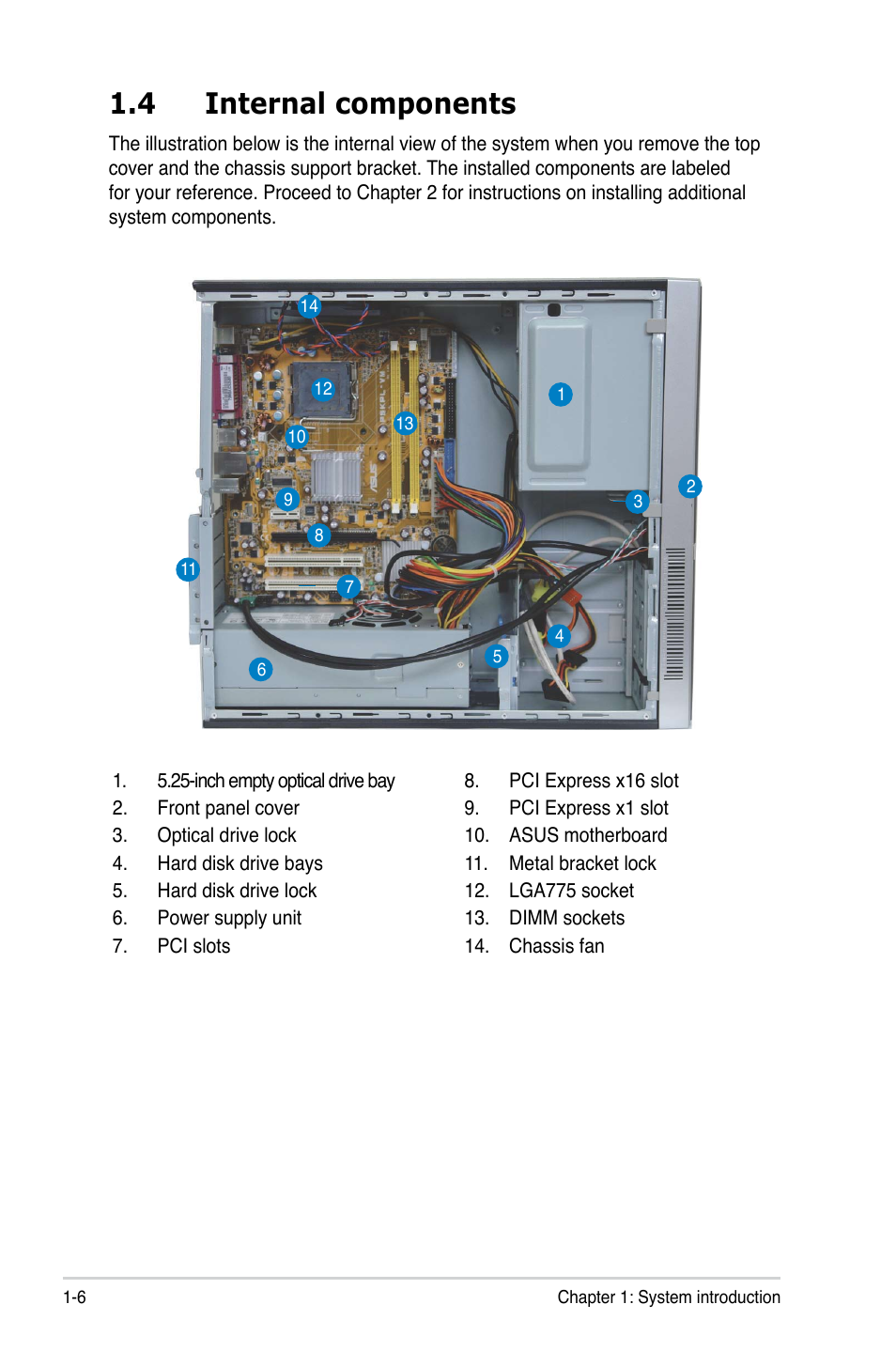 4 internal components | Asus P3-P5G31 User Manual | Page 16 / 100