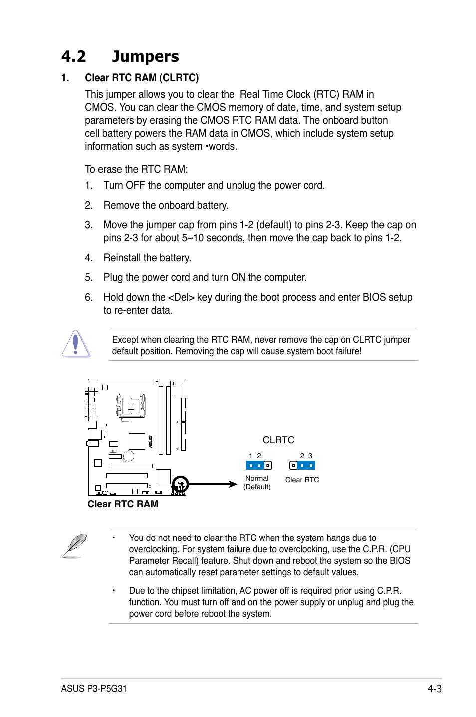 2 jumpers | Asus P3-P5G31 User Manual | Page 55 / 100