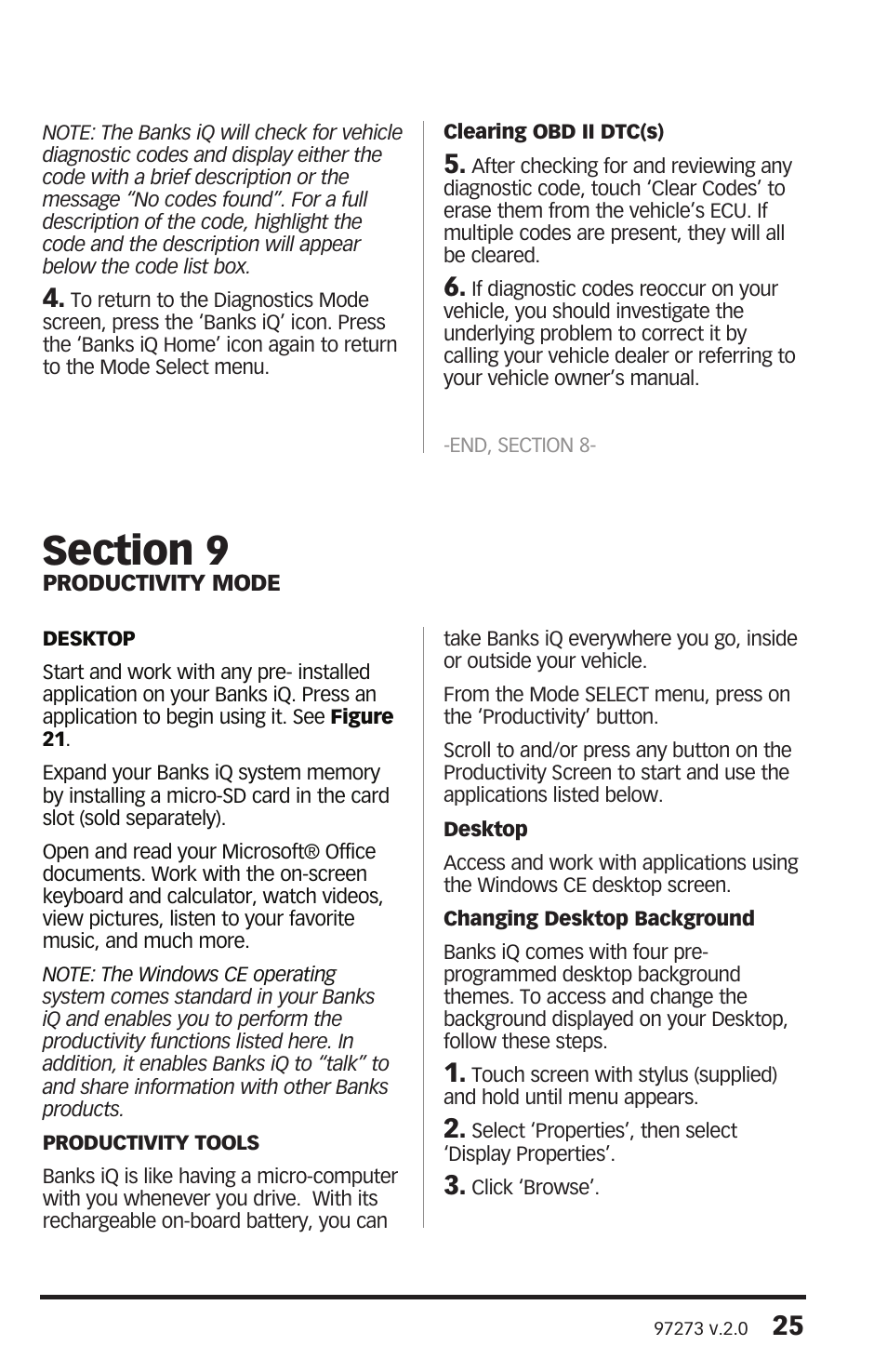 Banks Power Interface- Banks iQ 2.0 1996 & Later Vehicles with OBDII Diagnostics User Manual | Page 25 / 48