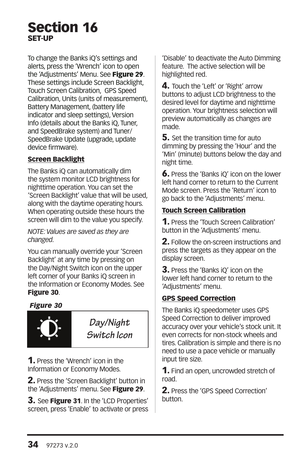 Day/night switch icon | Banks Power Interface- Banks iQ 2.0 1996 & Later Vehicles with OBDII Diagnostics User Manual | Page 34 / 48