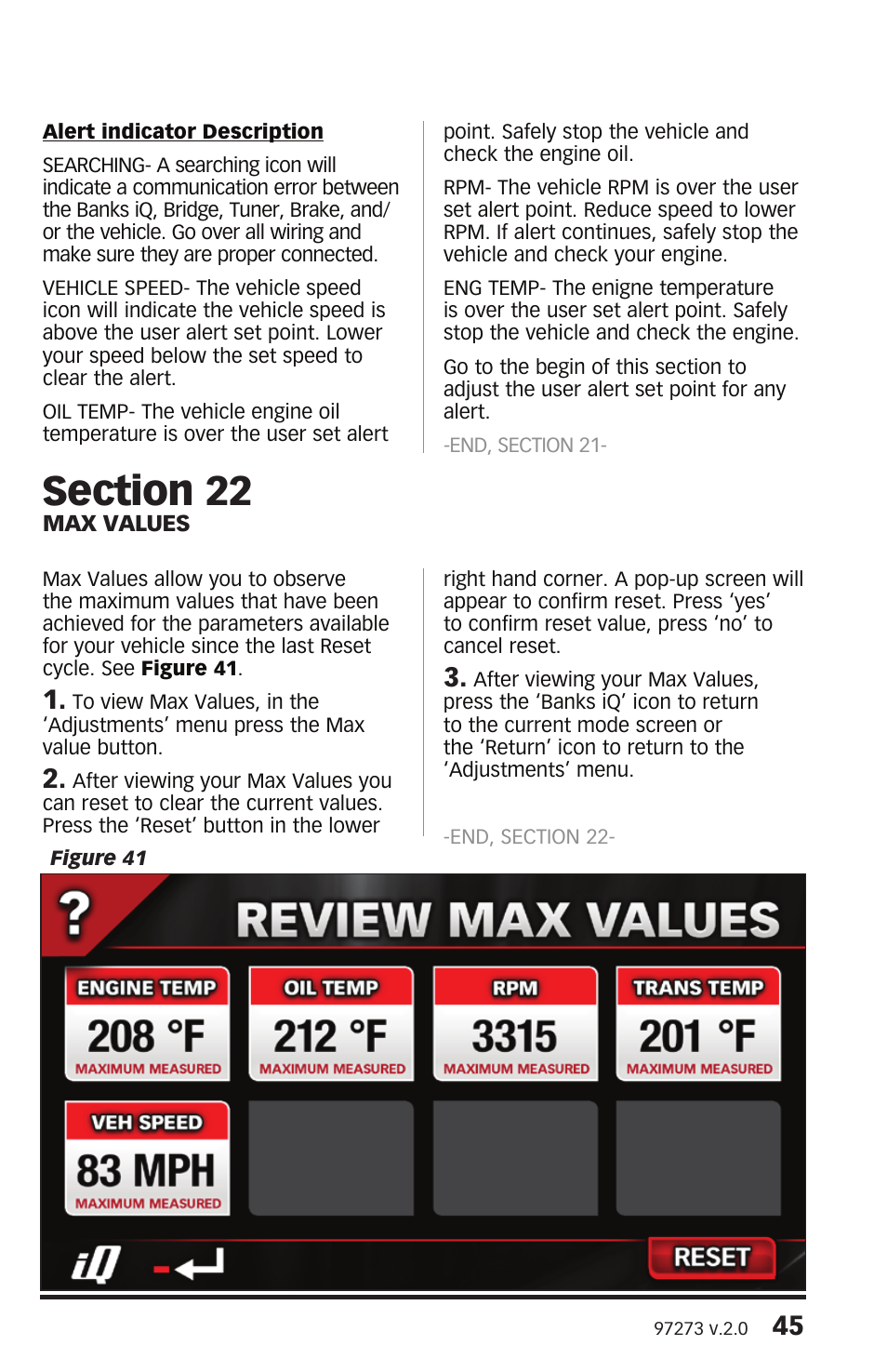 Banks Power Interface- Banks iQ 2.0 1996 & Later Vehicles with OBDII Diagnostics User Manual | Page 45 / 48