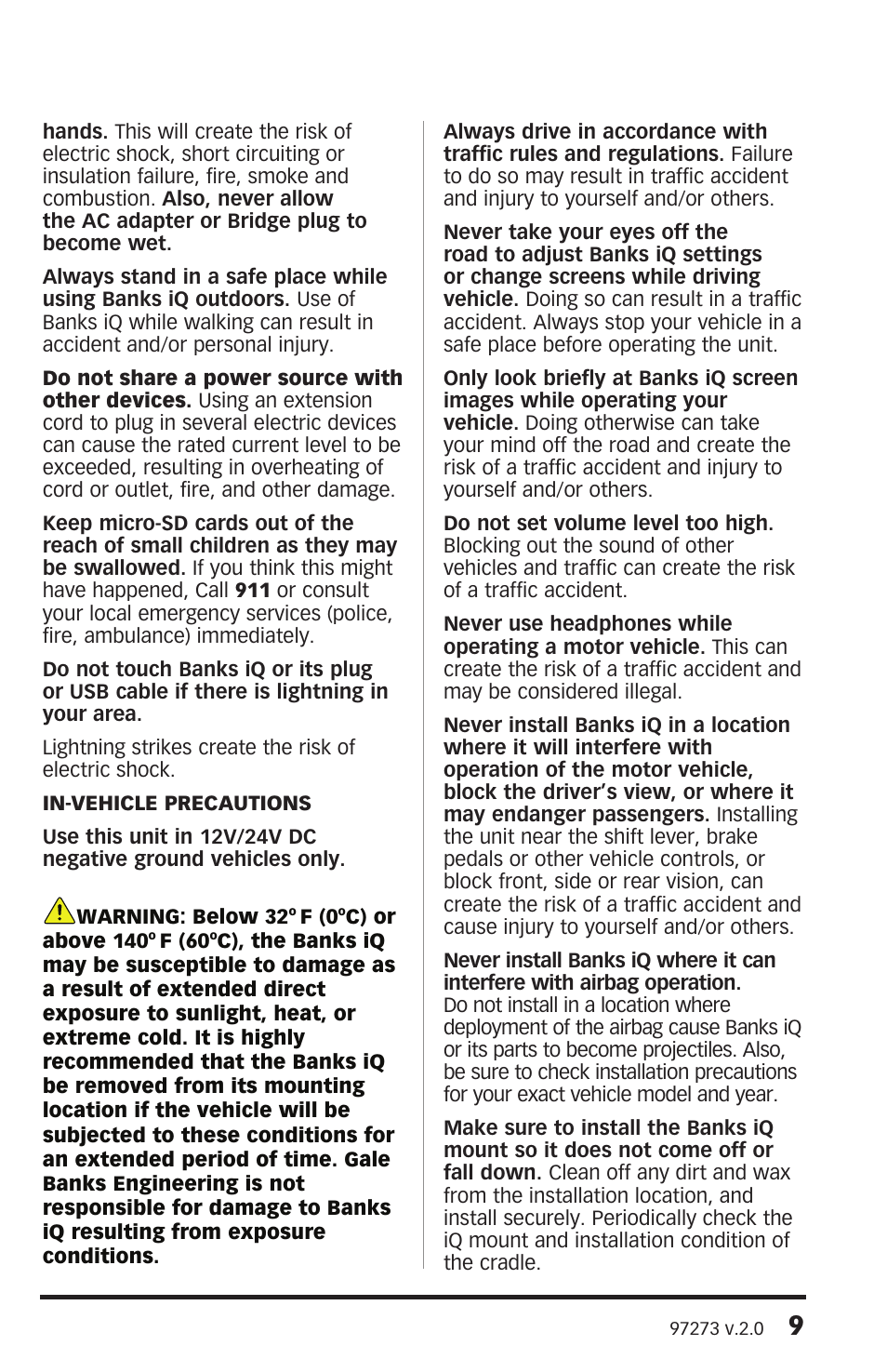 Banks Power Interface- Banks iQ 2.0 1996 & Later Vehicles with OBDII Diagnostics User Manual | Page 9 / 48