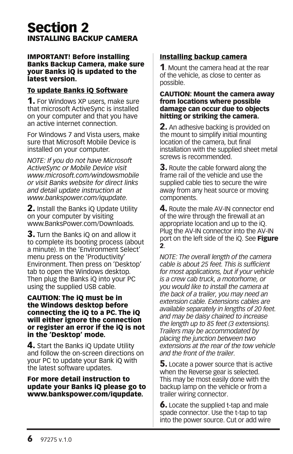 Banks Power Backup Camera For use with Banks iQ 2.0 User Manual | Page 6 / 8