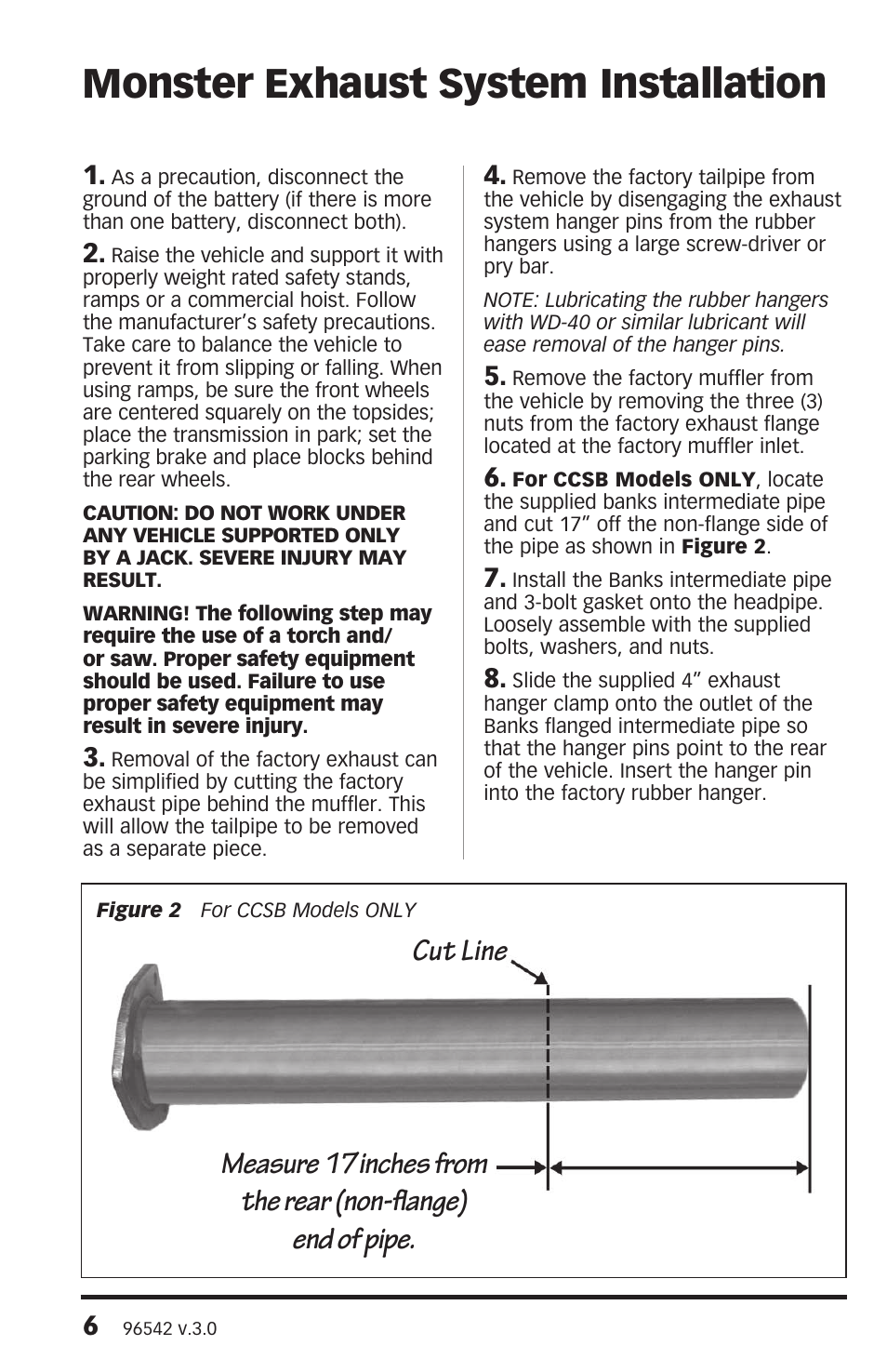 Monster exhaust system installation | Banks Power Ford Trucks: (Diesel ’11 - 14 6.7L Power Stroke) Exhaust- Monster Exhaust, Dual-Tip Passenger side exit '11 F-250_F-350 CCLB User Manual | Page 6 / 8