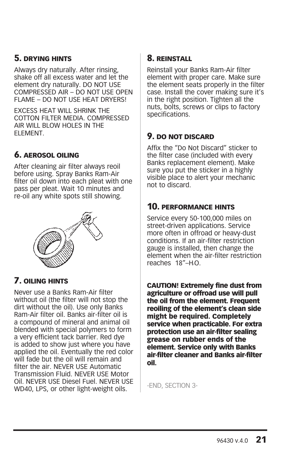 Banks Power GM Motorhomes: (Gas ’01 - 10 8.1L Workhorse) Intake- Ram-Air Intake system '01-08 Class-A MH User Manual | Page 21 / 24