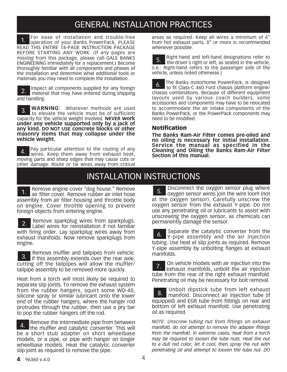 Banks Power Ford Motorhomes: (Gas ’93 - 97 7.5L Class-C) PowerPack system (Class-C) For Use w_ 460 EFI Engine User Manual | Page 4 / 16