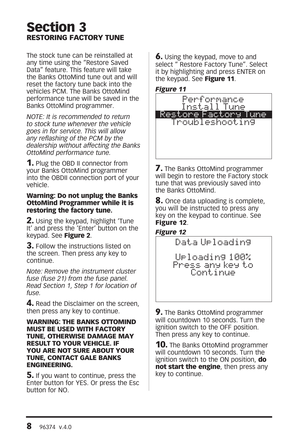 Banks Power GM Motorhomes: (Gas ’01 - 10 8.1L Workhorse) Programmer- AutoMind Programmer '03-05 Class-A MH User Manual | Page 8 / 16