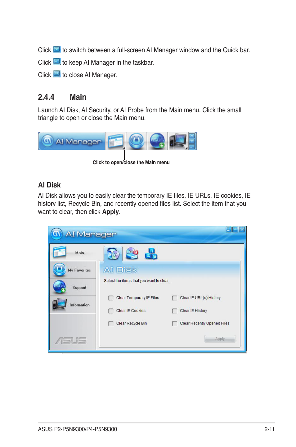 4 main, Main -11 | Asus P4-P5N9300 User Manual | Page 27 / 82