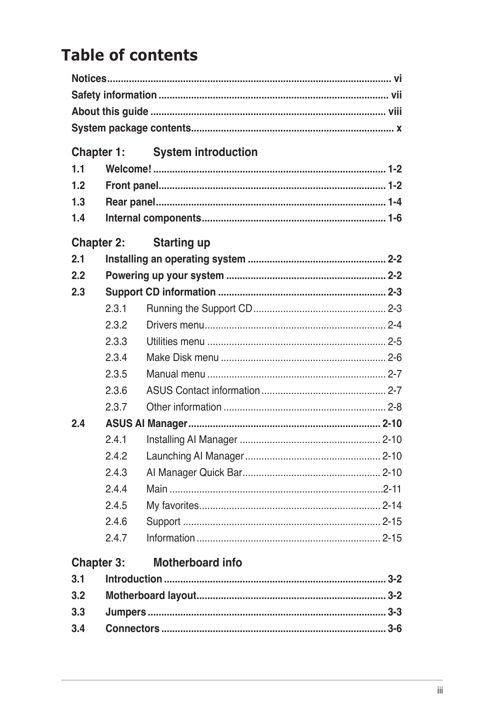 Asus P4-P5N9300 User Manual | Page 3 / 82