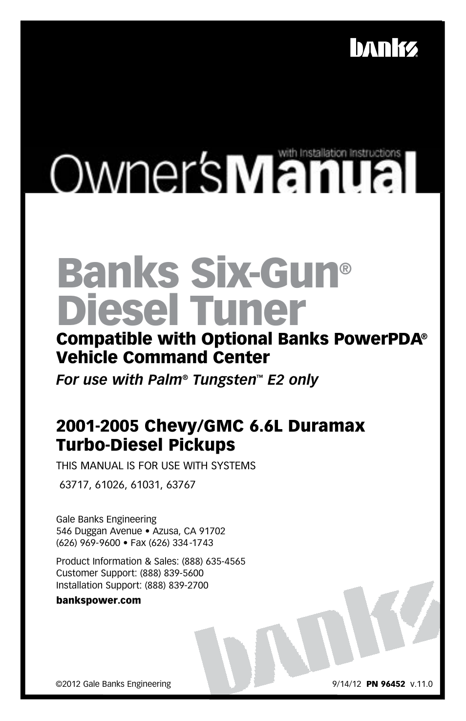 Banks Power 2001-2005 Chevy_GMC 6.6L Duramax Turbo-Diesel Pickups User Manual | 28 pages
