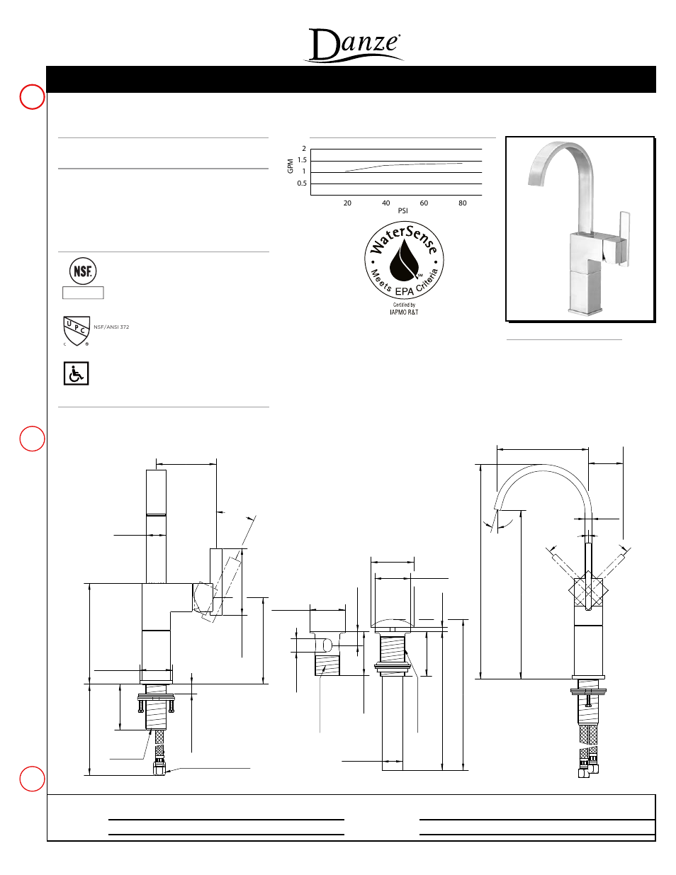 Danze D201544 - Spec Sheets User Manual | 1 page