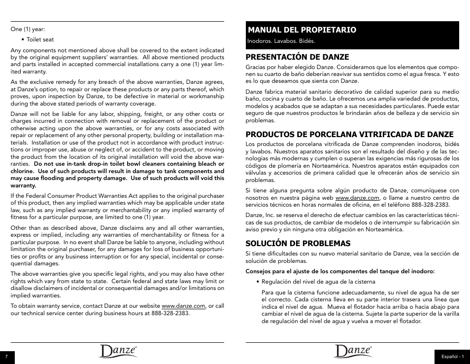 Danze DC024110 - Homeowner Manual User Manual | Page 5 / 12