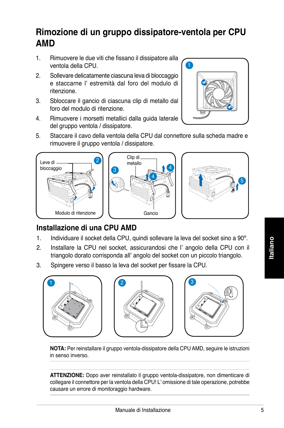 Installazione di una cpu amd | Asus P2-P5945GC User Manual | Page 29 / 80