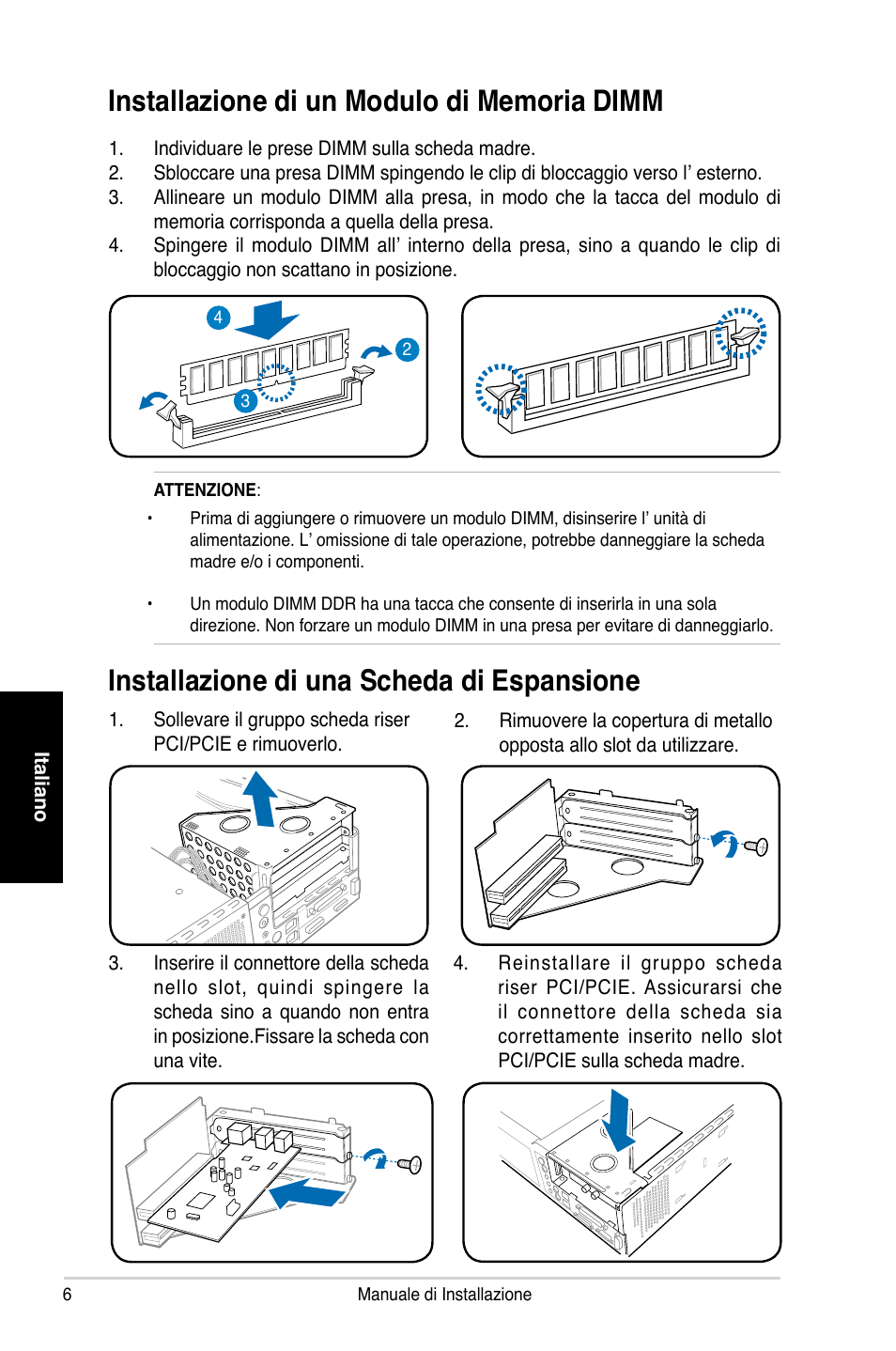 Installazione di una scheda di espansione | Asus P2-P5945GC User Manual | Page 30 / 80