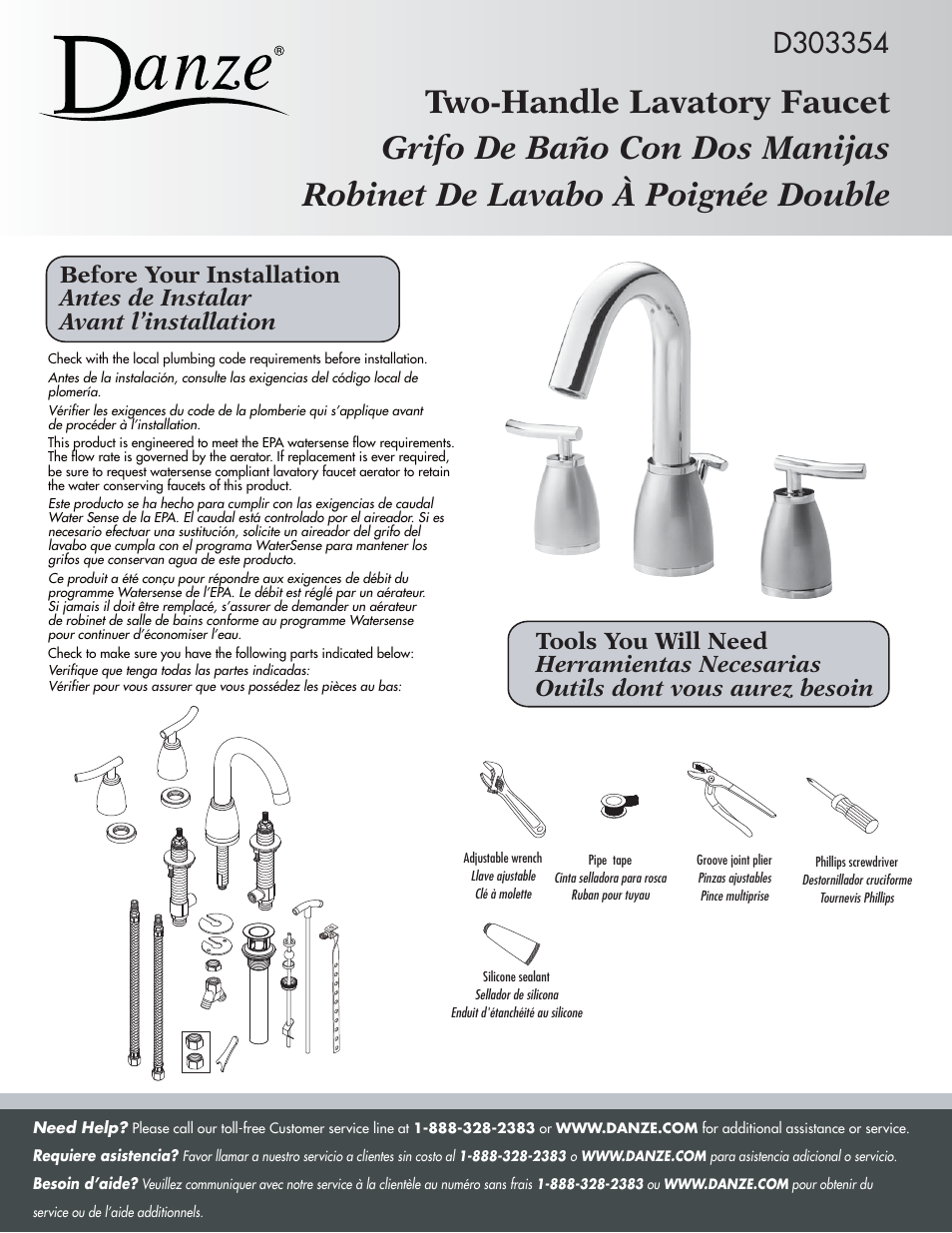 Danze D303354 - Installation Manual User Manual | 6 pages