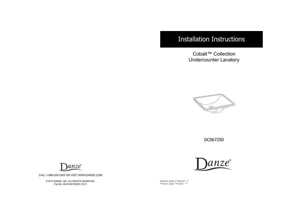 Danze DC067250 - Installation Manual User Manual | 8 pages