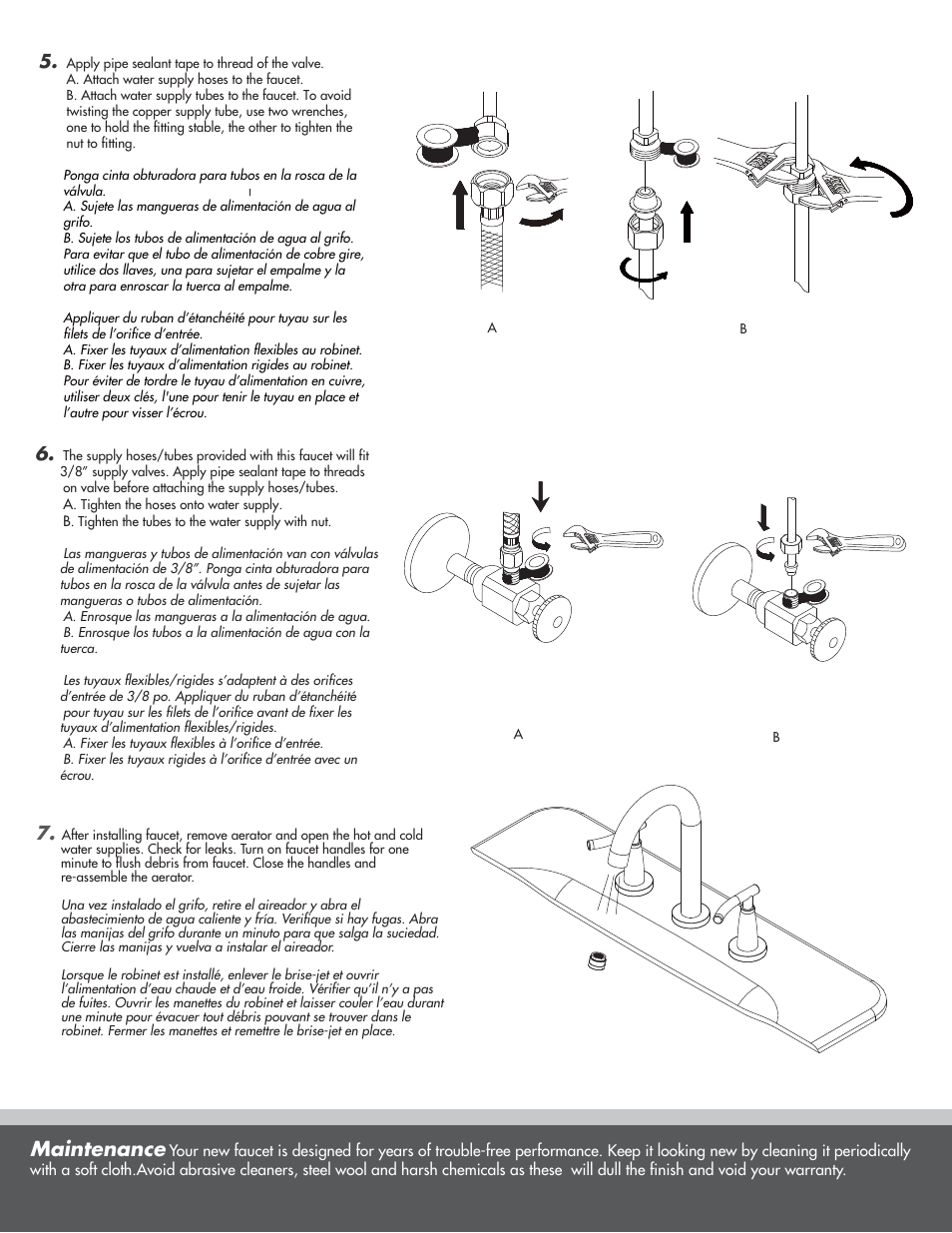 Maintenance | Danze D304554 - Installation Manual User Manual | Page 4 / 7