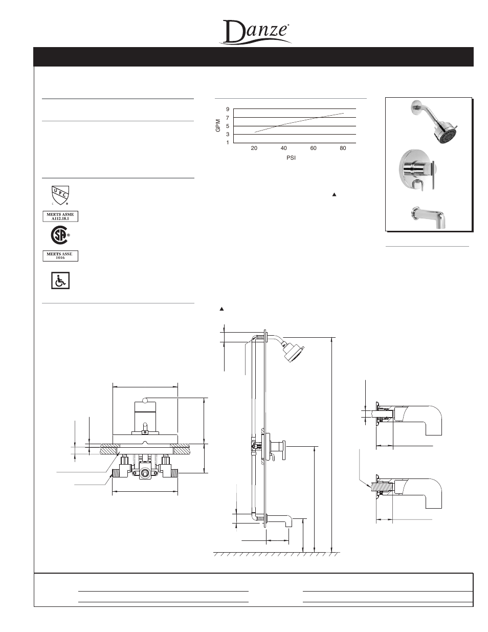 Danze D500058 - Spec Sheets User Manual | 2 pages
