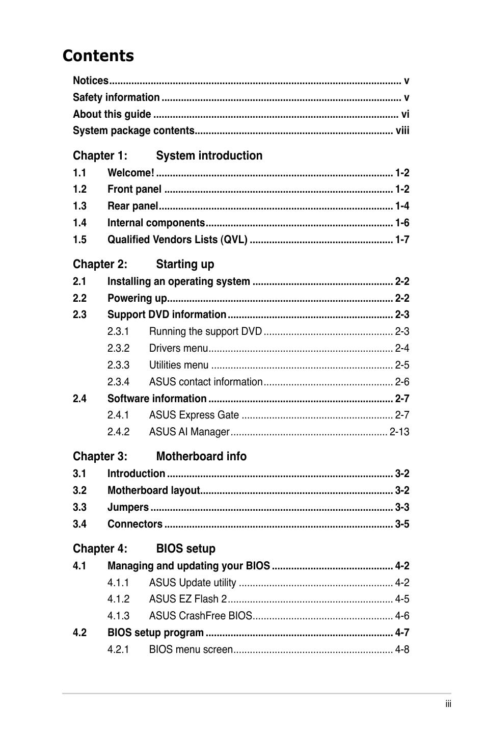 Asus T5-P5G41E User Manual | Page 3 / 76