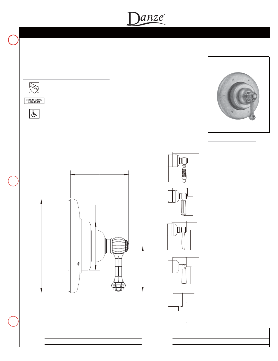 Danze STC-DIV User Manual | 1 page