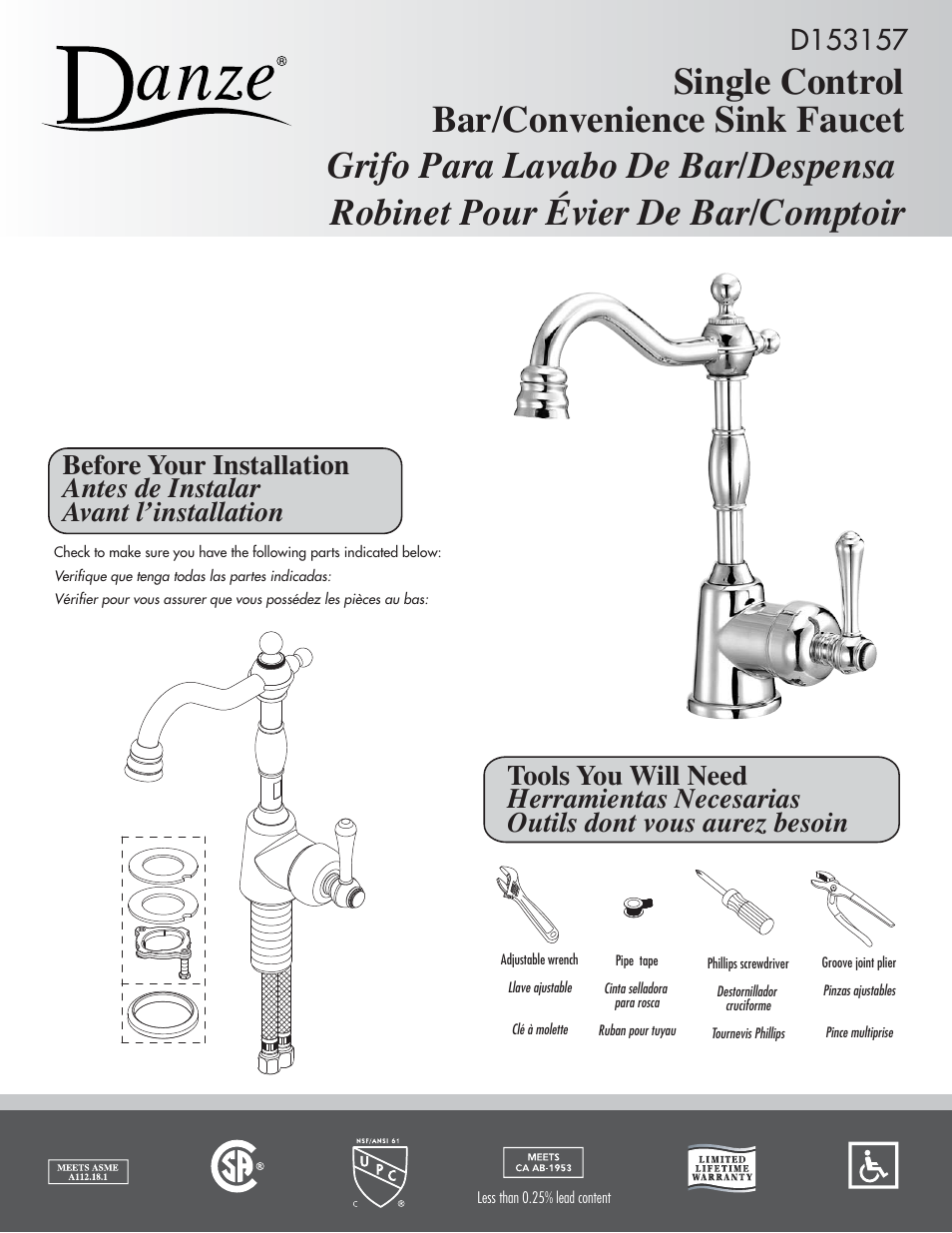 Danze D151557 - Installation Manual User Manual | 3 pages