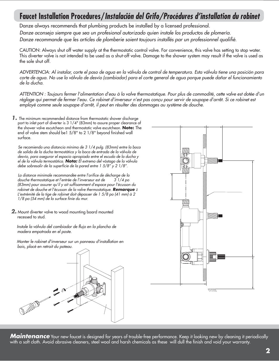 Maintenance | Danze D130000BT - Installation Manual User Manual | Page 2 / 7