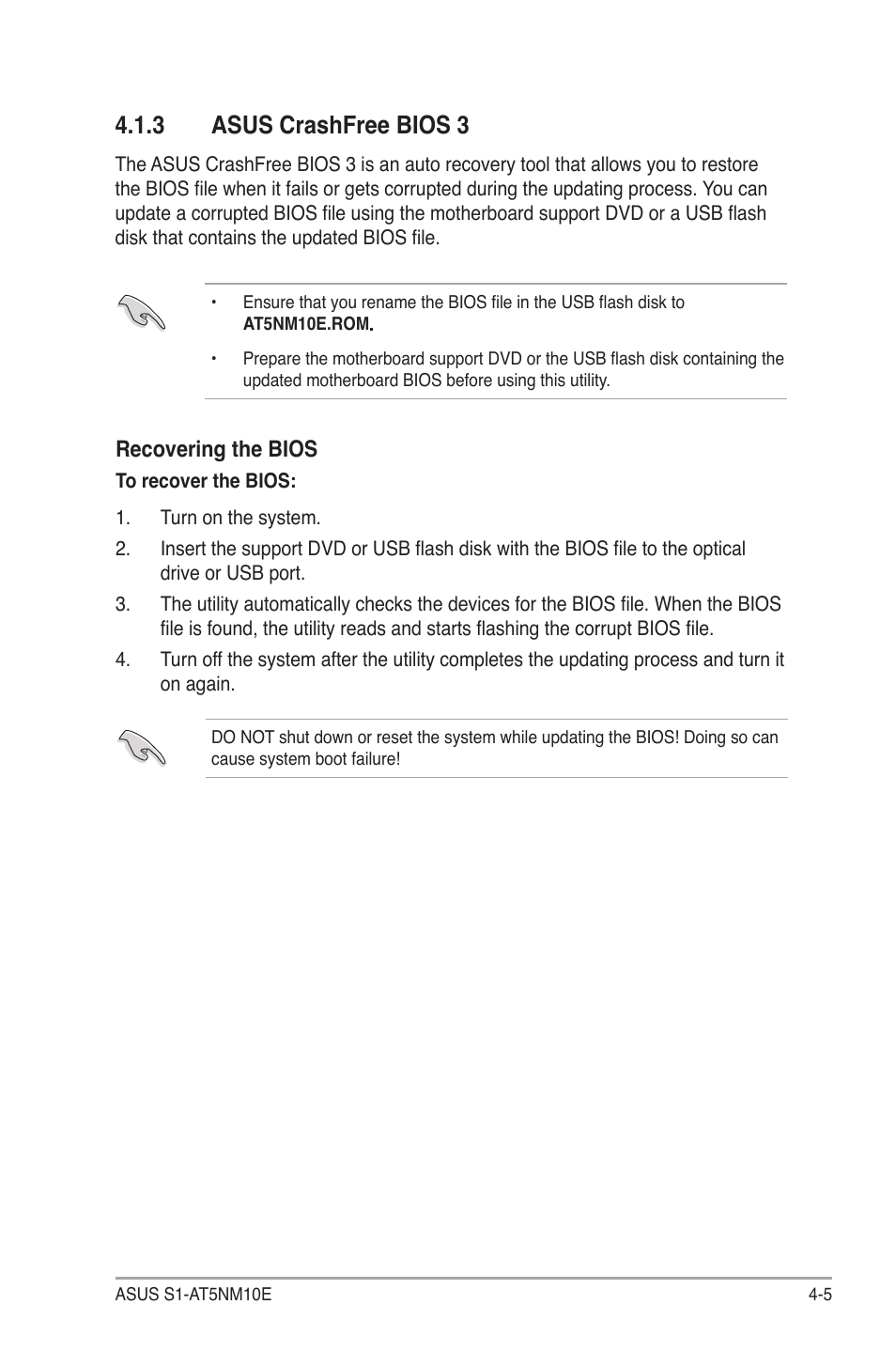 3 asus crashfree bios 3, Asus crashfree bios 3 -5 | Asus S1-AT5NM10E User Manual | Page 43 / 68