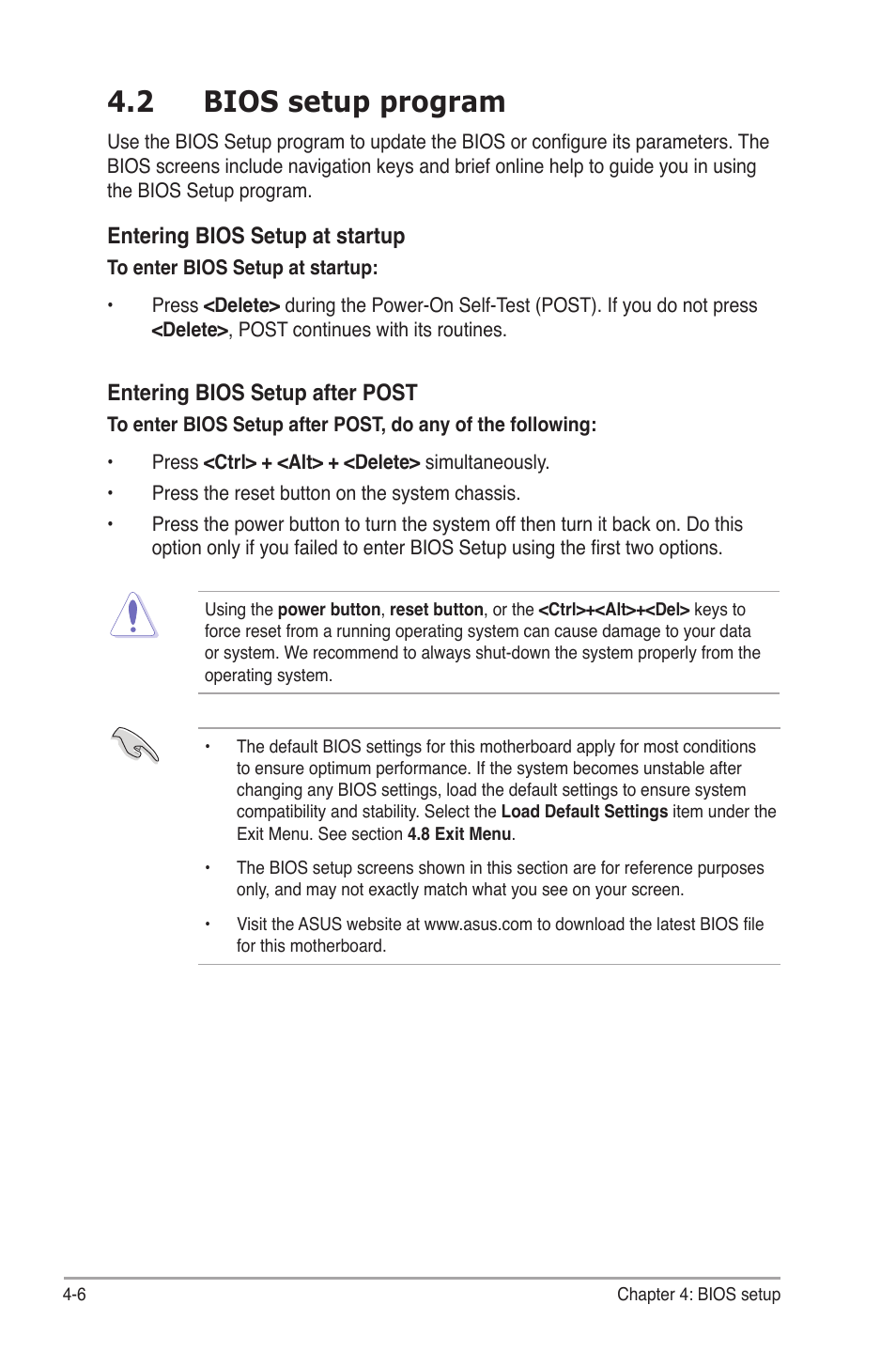 2 bios setup program, Bios setup program -6 | Asus S1-AT5NM10E User Manual | Page 44 / 68