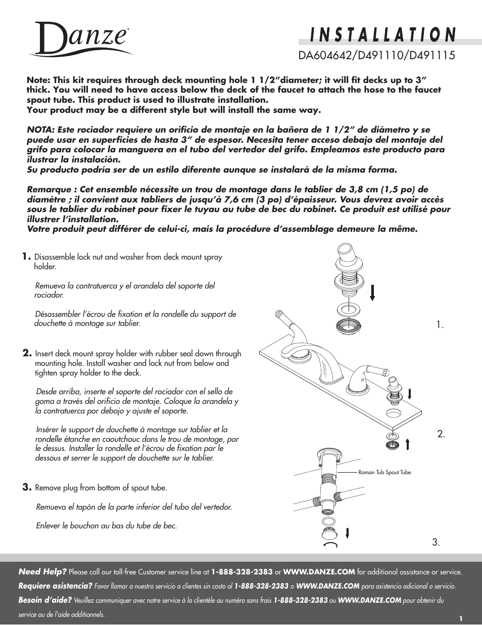 Danze D491110 - Installation Manual User Manual | 2 pages