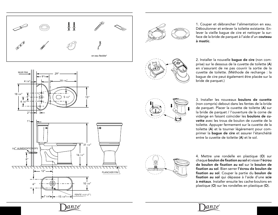 Instructions d’installation, Dimensions du produit outils requis | Danze DC013230-DC012223 - Installation Manual User Manual | Page 11 / 13