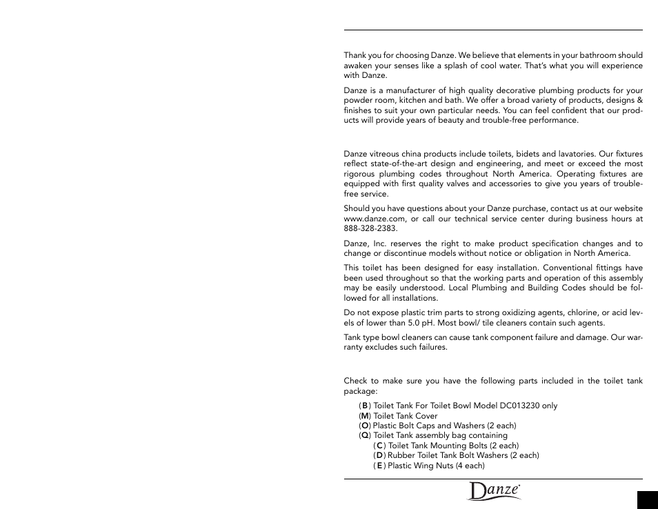 Danze DC013230-DC012223 - Installation Manual User Manual | Page 2 / 13