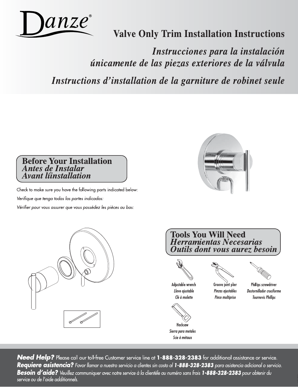 Danze D500457T - Installation Manual User Manual | 6 pages