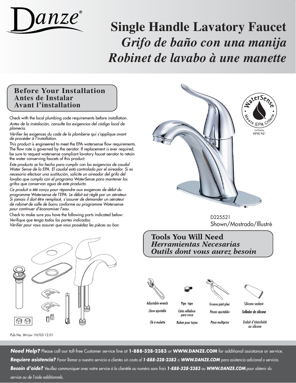 Danze D221558 - Installation Manual User Manual | 5 pages