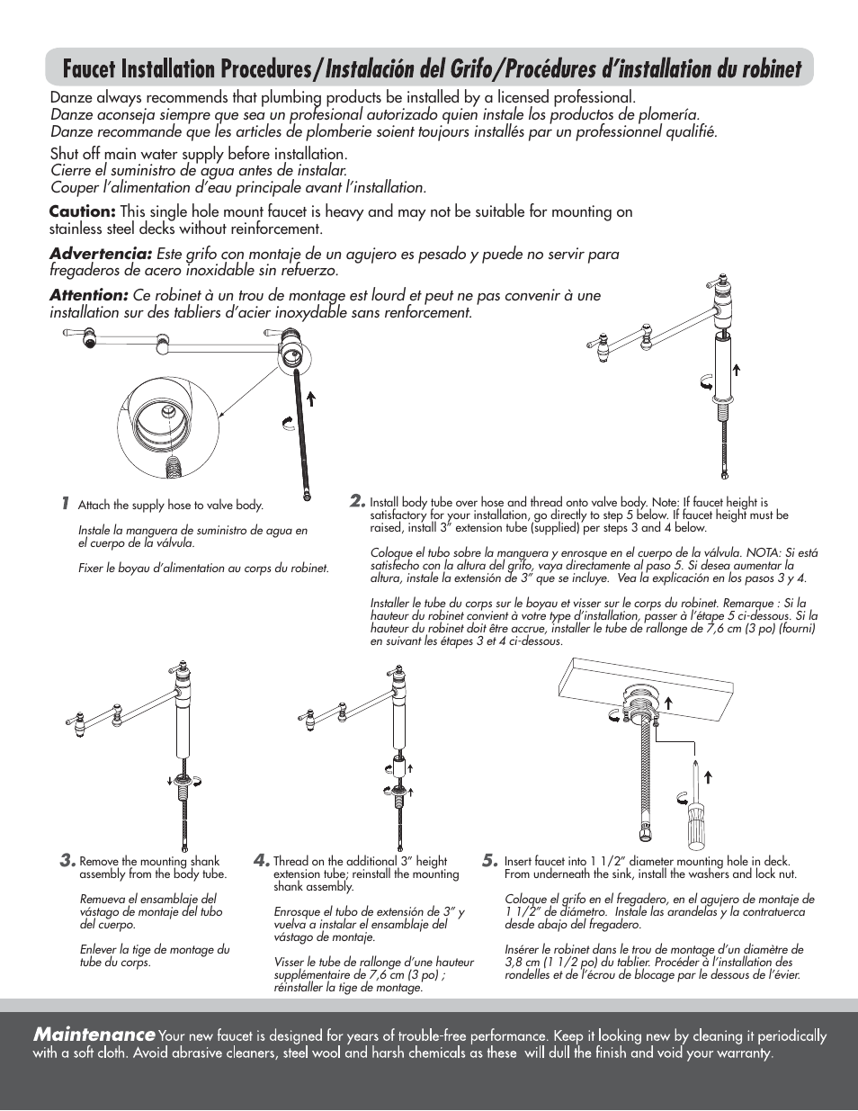 Danze D206557 - Installation Manual User Manual | Page 2 / 3