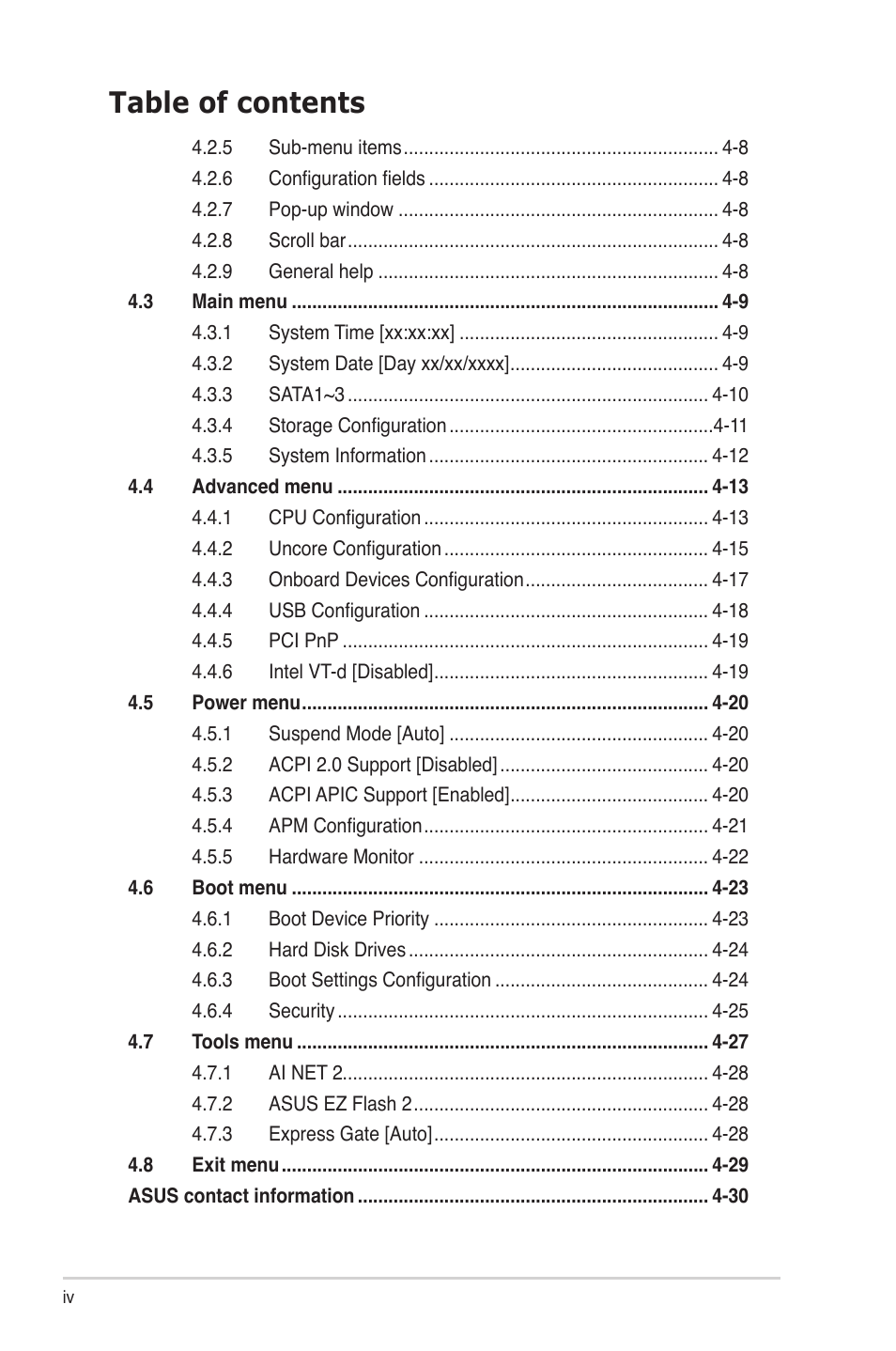 Asus P6-P7H55E User Manual | Page 4 / 67