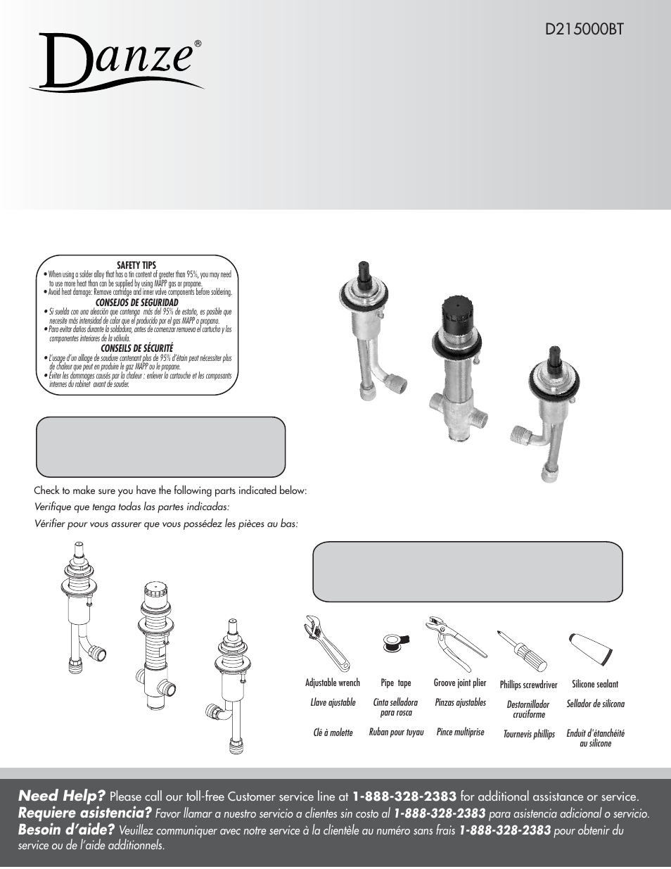 Danze D215000BT - Installation Manual User Manual | 6 pages