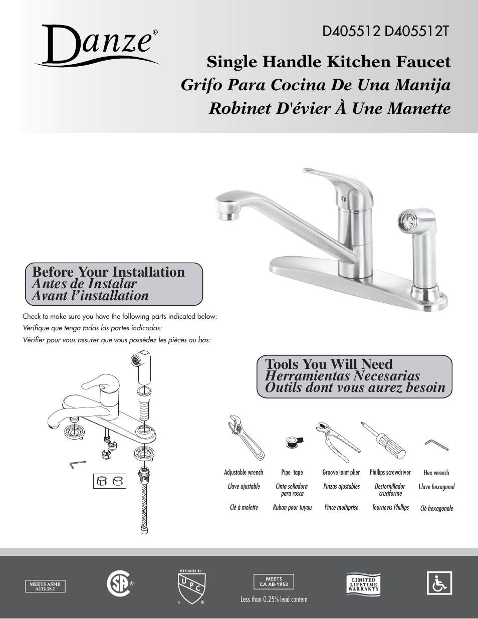 Danze D405512 - Installation Manual User Manual | Page 2 / 4