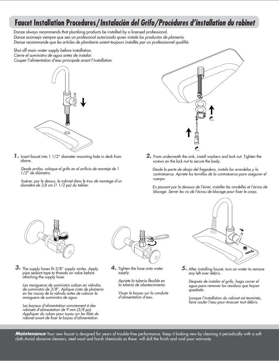 Danze D151558 - Installation Manual User Manual | Page 2 / 3