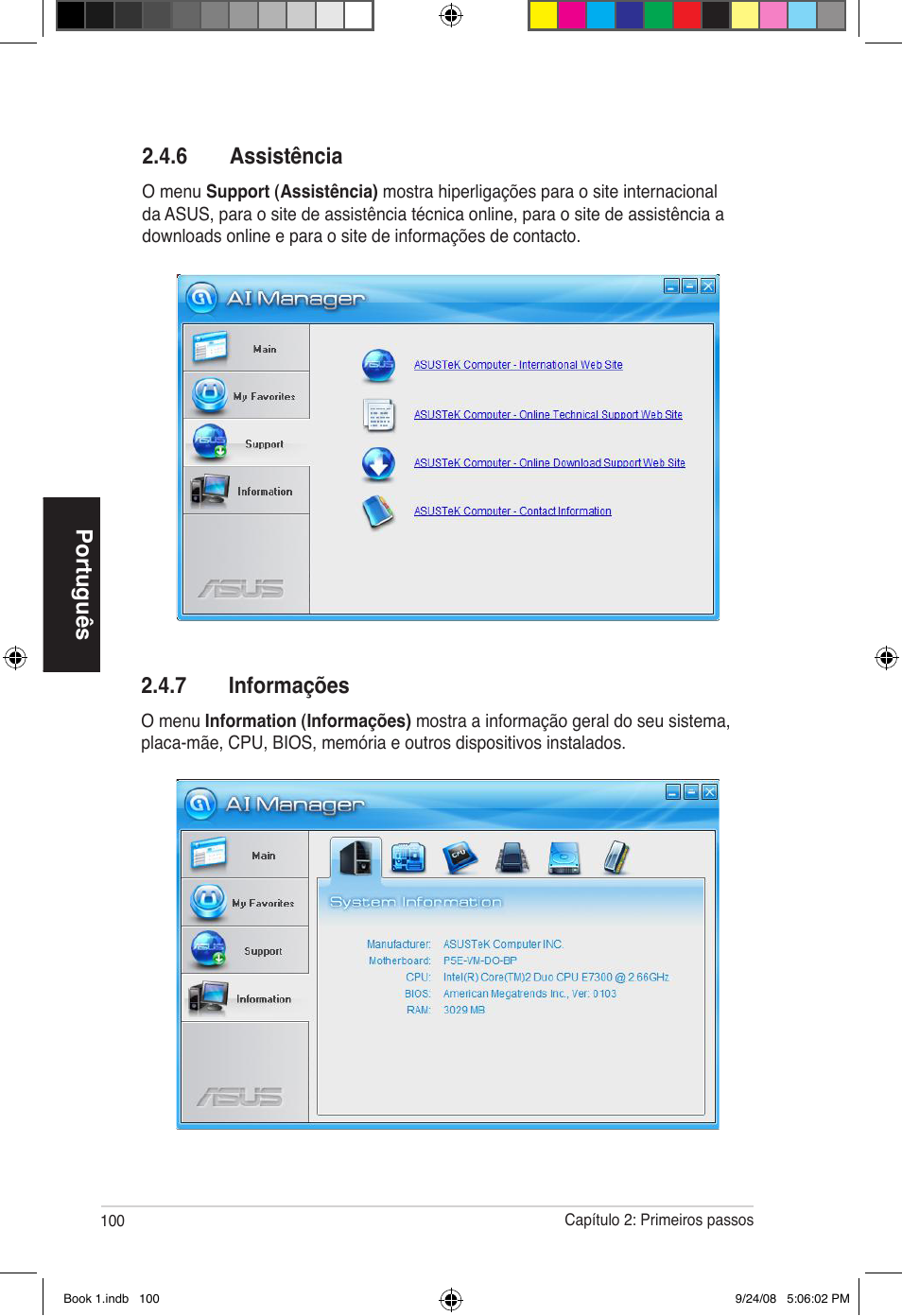 Português 2.4.6 assistência, 7 informações | Asus Essentio ES5000 User Manual | Page 101 / 174