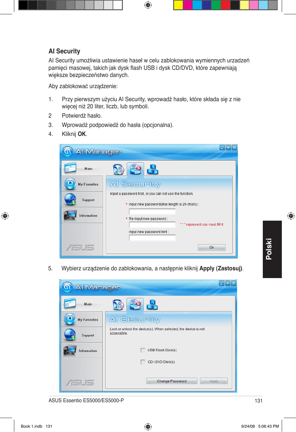 Polski | Asus Essentio ES5000 User Manual | Page 132 / 174