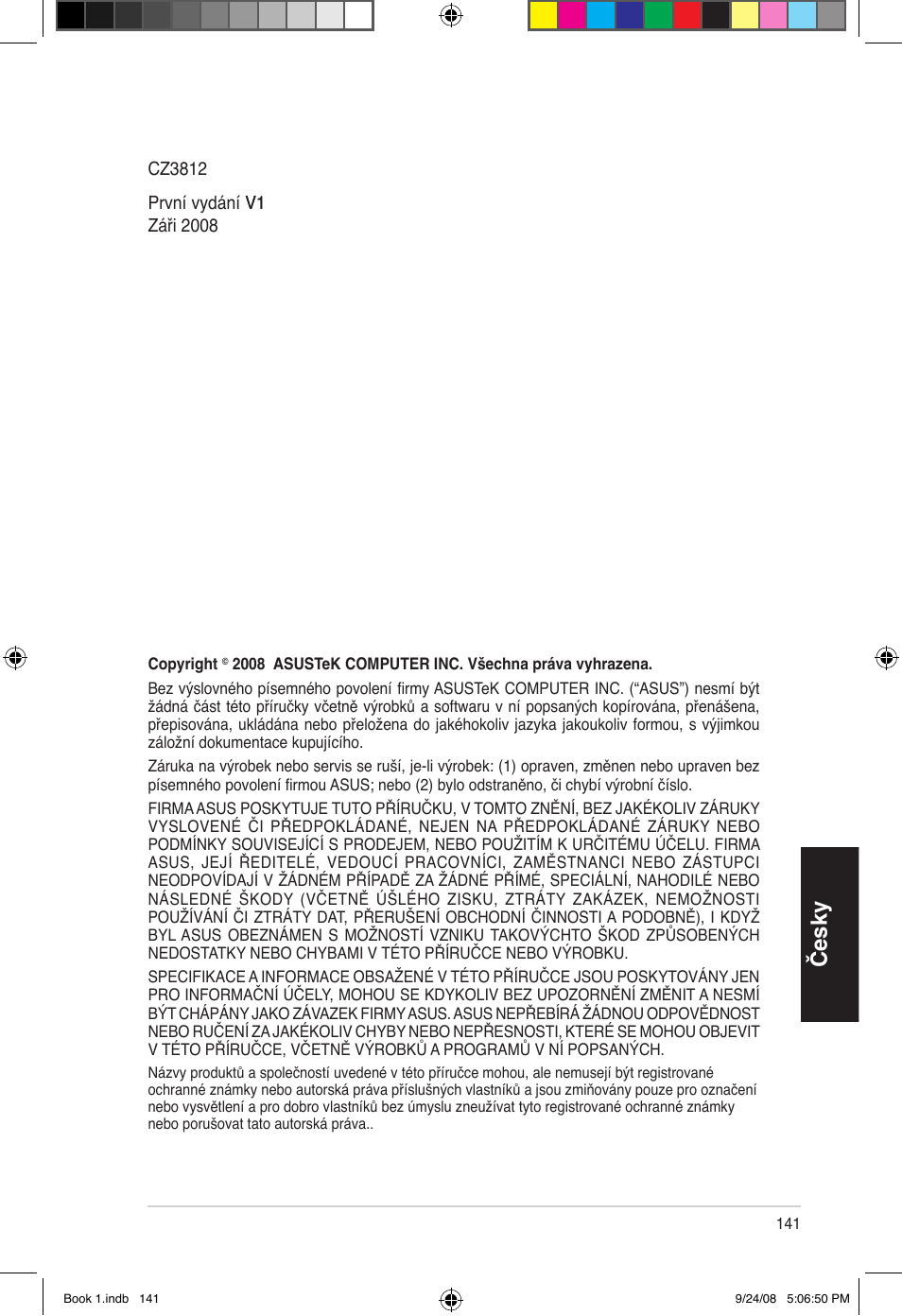 Česky | Asus Essentio ES5000 User Manual | Page 142 / 174