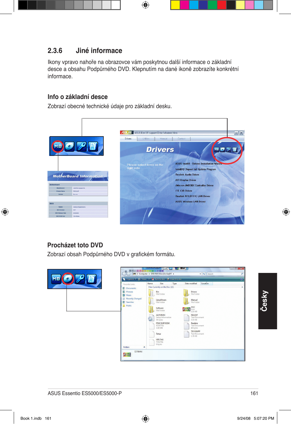 Česky 2.3.6 jiné informace | Asus Essentio ES5000 User Manual | Page 162 / 174