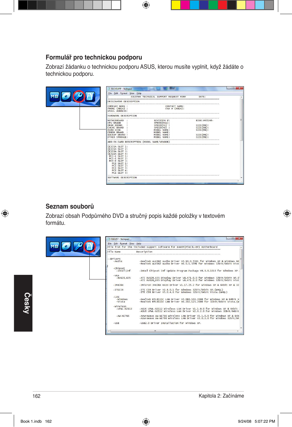 Česky | Asus Essentio ES5000 User Manual | Page 163 / 174